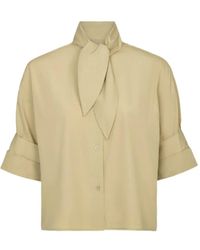 Twp - Tie-Neck Short-Sleeve Blouse - Lyst