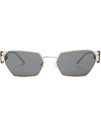 Miu Miu - Logo-Debossed Geometric-Frame Sunglasses - Lyst