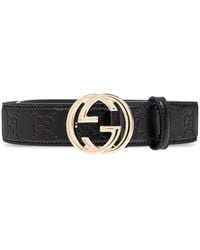 Gucci - Cinturón Con Hebilla Interlocking G - Lyst