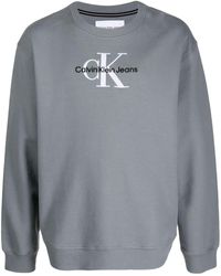 Calvin Klein - Embroidered-logo Sweatshirt - Lyst