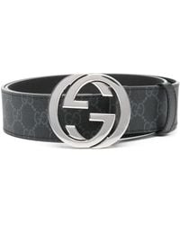 Gucci - Supreme gg Canvas And Leather Belt - Lyst