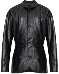 Jacquemus - The Gardian Leather Button-Up Jacket - Lyst