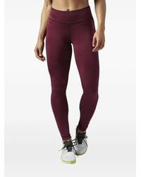 Reebok - Leggings Con Cuciture A Contrasto - Lyst