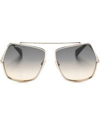 Max Mara Eyewear - Printed-Logo Oversize-Frame Sunglasses - Lyst