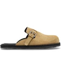 Moschino - Buckled Suede Mules - Lyst