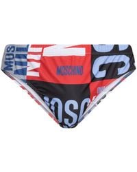 Moschino - Logo-Print Swim Briefs - Lyst