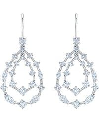 Kwiat - 18Kt Diamond Starry Night Double Teardrop Earrings - Lyst