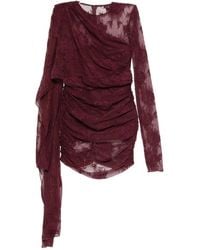 ANDAMANE - Lace-Panel Draped Dress - Lyst