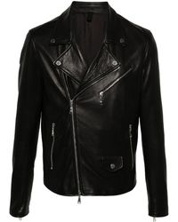 Tagliatore - Leather Biker Jacket - Lyst