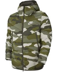 Nike - Camouflage-Print Hooded Puffer Jacket - Lyst