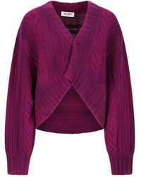 The Attico - Cable-Knit V-Neck Cardigan - Lyst