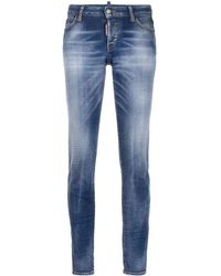 DSquared² - Faded Cropped Skinny Jeans - Lyst
