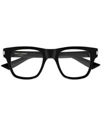 Saint Laurent - Brille Mit Eckigem Gestell - Lyst