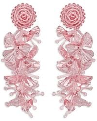 Oscar de la Renta - Sequin Floral Earrings - Lyst