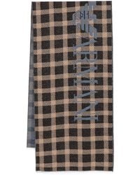 Emporio Armani - Check-Pattern Logo Scarf - Lyst