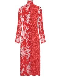 Marine Serre - Vestido largo con motivo de lunares y flores - Lyst