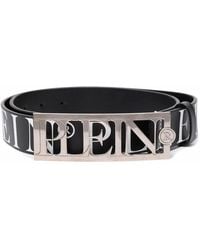 Philipp Plein - Logo-Lettering Buckle Belt - Lyst