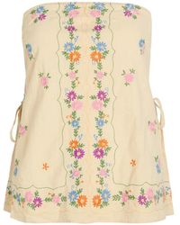 Free People - Doily Days Floral-Embroidered Strapless Tube Top - Lyst