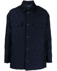 Fendi - Wool Ff-embossed Padded Shirt Jacket - Lyst
