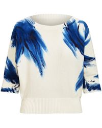 Ralph Lauren Collection - Painterly-print Knitted Top - Lyst