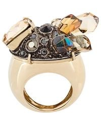 Lanvin - Crystal Embellished Chunky Ring - Lyst