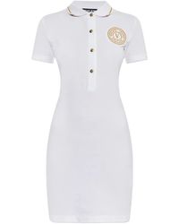 Versace Jeans Couture - Midi-Jurk Met Geborduurde Knoop - Lyst
