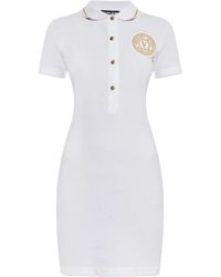 Versace Jeans Couture - Robe Mi-Longue À Boutons Brodés - Lyst