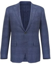 Canali - Check-Pattern Notched-Lapel Blazer - Lyst