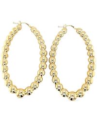 Lisa Nik - Golden Dreams Beaded Oval Hoop Earrings - Lyst