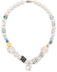 MISBHV - Pearl Logo-charm Detail Necklace - Lyst