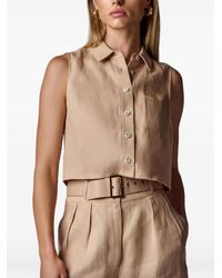 Hevron - Katja Sleeveless Cropped Shirt - Lyst
