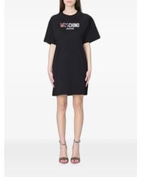 Moschino - Logo-Print Mini T-Shirt Dress - Lyst