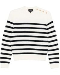 A.P.C. - Lea Striped Wool Jumper - Lyst