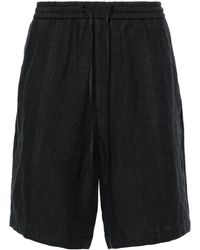 Emporio Armani - Mid-rise Linen Shorts - Lyst