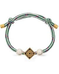 CASABLANCA - Bracelet À Ornements De Perles Et Plaque Logo - Lyst