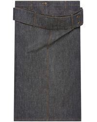 Courreges - Double-Belt Denim Skirt - Lyst