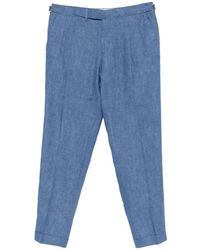 Briglia 1949 - Pleated Slub-Texture Trousers - Lyst