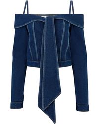 Nina Ricci - Giacca Denim Con Spalle Scoperte - Lyst