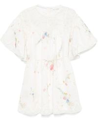 Zimmermann - Vestido Corto Lucky Lace De Lino Floral - Lyst