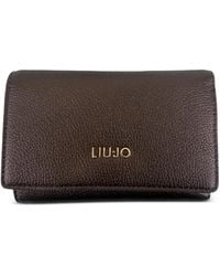 Liu Jo - Dark Polyurethane Wallet - Lyst