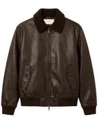 Calvin Klein - Shearling-Collar Faux-Leather Jacket - Lyst