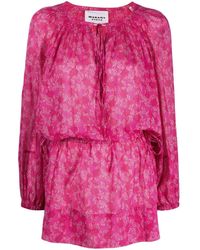Isabel Marant - Floral-print Cotton Mini Dress - Lyst