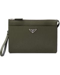 Prada - Saffiano Leather Pouch - Lyst