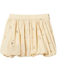 Twinset - Poplin Balloon Miniskirt With Embroidery - Lyst