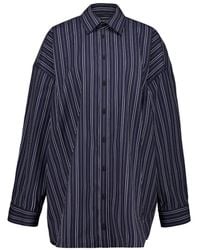 Balenciaga - Stripe Cotton Mini Shirt Dress - Lyst