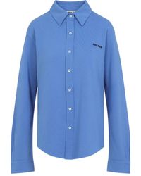 Miu Miu - Blouse Met Geborduurd Logo - Lyst