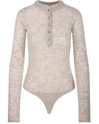 Haikure - Button-Front Long-Sleeve Bodysuit - Lyst