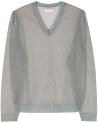 ERL - V-neck Lurex Jumper - Lyst