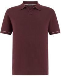 BOGGI - Contrasting Crepe Knit Polo Shirt - Lyst