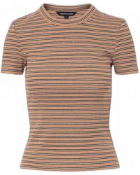 Veronica Beard - Striped Three-Quarter Sleeve T-Shirt - Lyst